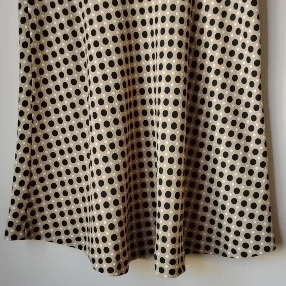 Ann Taylor Black and Tan Polka Dot A-Line Skirt